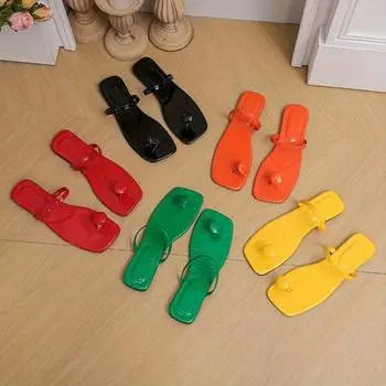 Женские однотонные стильные шлепанцы, легкие шлепанцы на плоской подошве без шнуровки, шлепанцы для отдыха у моря 36 красный