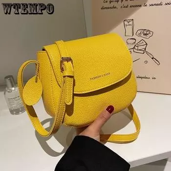 Женские однотонные сумки на плечо для женщин, кошелек через плечо с буквенным принтом, женские мини-сумки из искусственной кожи, сумки 19.5x16x8.5cm коричневый