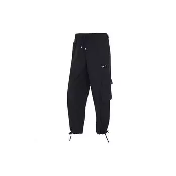 Женские однотонные свободные спортивные штаны с карманами Nike, черные CZ9331-010 XS