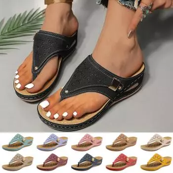 Женские однотонные тапочки с круглым носком и толстой подошвой, модные полые тапочки 36 чёрный