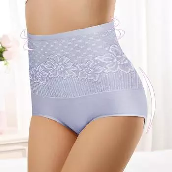 Женские однотонные трусики из чистого хлопка, трусы с высокой талией, трусы для живота, нижнее белье, трусики с принтом L красный