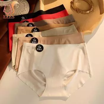 Женское нижнее белье Ice Silk, женские летние однотонные трусы большого размера, дышащие бесшовные трусы-шорты M бежевый