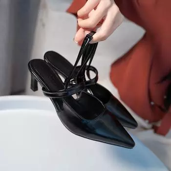 Женские однотонные туфли без каблука на низком каблуке, женские летние сандалии без шнуровки 2024 года, женские пикантные офисные туфли с острым носком Mujer 34 белый