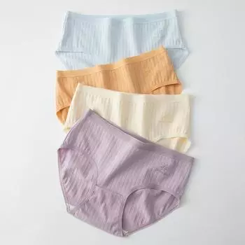 Женские однотонные удобные хлопковые трусы средней посадки с эластичной резинкой M