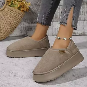 Женские однотонные зимние ботинки, повседневные зимние ботинки с плюшевой подкладкой, удобные ботильоны 36 розовый