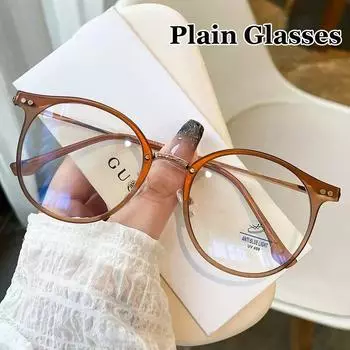 Женские оптические очки в круглой оправе для мужчин и женщин, антирадиационные компьютерные очки, новые простые очки с блокировкой синего света
