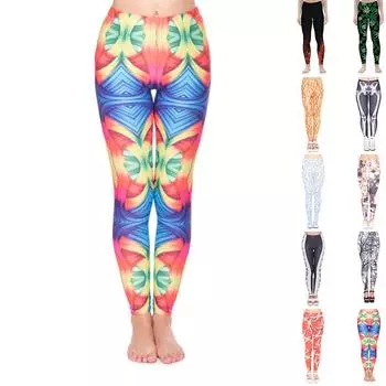 Женские оранжевые арбузные принты, эластичные леггинсы для йоги, фитнес-бег, тренажерный зал, спортивные активные брюки 7XL бежевый