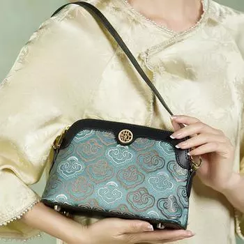 Женские оригинальные вышитые мягкие сумки через плечо настоящие сумки