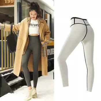 Женские осенне-зимние бесшовные штаны для йоги с высокой талией, мягкие облегающие тонкие повседневные спортивные леггинсы для фитнеса S чёрный