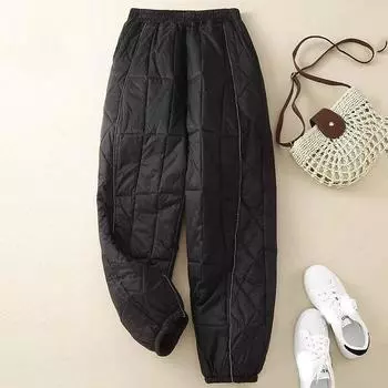 Женские осенне-зимние брюки больших размеров с завязками на талии, легкие брюки-фонарики, свободные повседневные удобные брюки 4XL