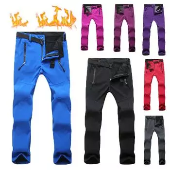 Женские осенне-зимние брюки больших размеров с подкладкой, утолщенные, теплые, однотонные, повседневные, удобные, для занятий альпинизмом 3XL