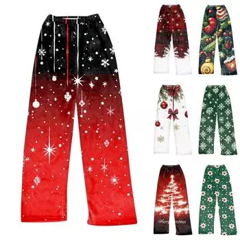 Женские осенне-зимние брюки, длинные брюки с принтом XXL