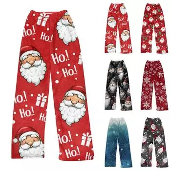 Женские осенне-зимние брюки, длинные брюки с принтом XL