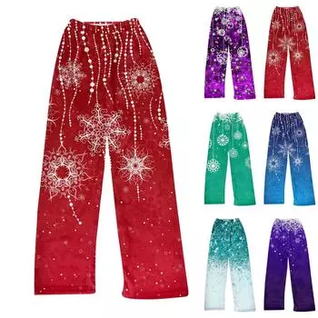 Женские осенне-зимние брюки, длинные брюки с принтом XS синий