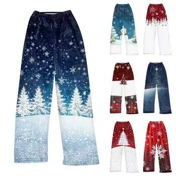 Женские осенне-зимние брюки, длинные брюки с принтом XS