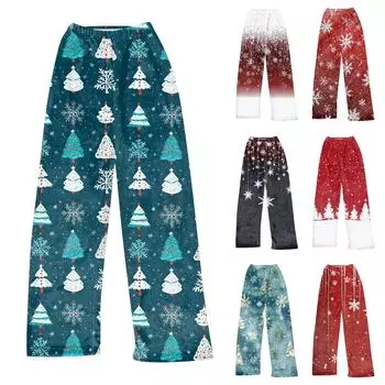 Женские осенне-зимние брюки, длинные брюки с принтом L циан