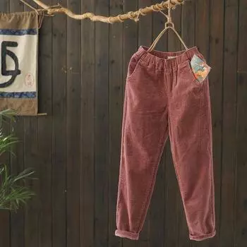 Женские осенне-зимние брюки в стиле ретро для отдыха с литературным принтом, однотонные эластичные брюки Harlem с высокой талией 3XL чёрный