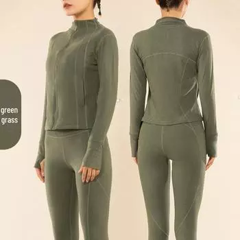 Женские осенне-зимние двухсторонние штаны для йоги с начесом, боковыми карманами и утягивающим дизайном темно-серого