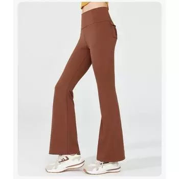 Женские осенне-зимние дышащие штаны для йоги с высокой талией S чёрный