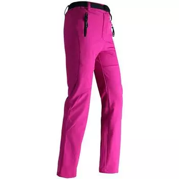 Женские осенне-зимние флисовые брюки для рыбалки, кемпинга, пеших прогулок, катания на лыжах, ветрозащитные теплые однотонные брюки 2XL чёрный