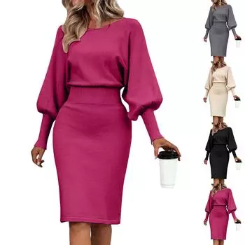 Женские осенне-зимние модные сексуальные платья с тонкой талией и длинными рукавами для свиданий L бежевый