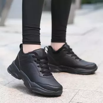 Женские осенне-зимние мягкие однотонные повседневные кроссовки с круглым носком и неглубоким носком с низким верхом 42 белый