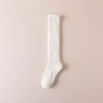 Женские осенне-зимние носки с добавлением бархата и утолщенные, домашние, напольные, для сна, месячный ребенок, теплые, с длинными штанинами 1 pair