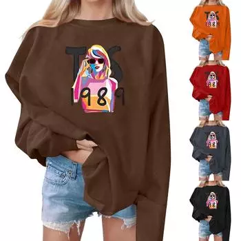 Женские осенне-зимние топы, женская толстовка с длинными рукавами, повседневные флисовые топы с круглым вырезом, свободный крой, половер M чёрный