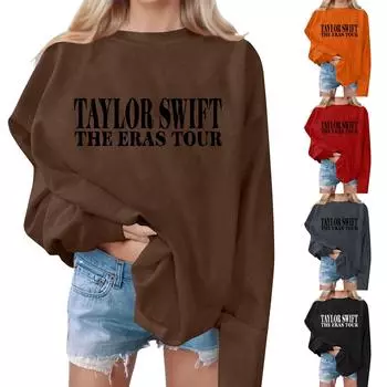 Женские осенне-зимние топы, женская толстовка с длинными рукавами, повседневная флисовая рубашка с круглым вырезом, свободная посадка, половер L чёрный