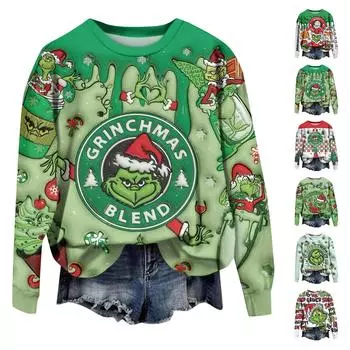 Женские осенне-зимние топы, женская толстовка с длинными рукавами, повседневные флисовые топы с круглым вырезом, свободный крой, половер L армия зеленый