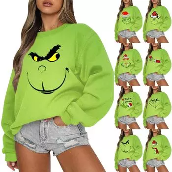Женские осенне-зимние топы, женская толстовка с длинными рукавами, повседневные флисовые топы с круглым вырезом, свободный крой, половер L зелёный