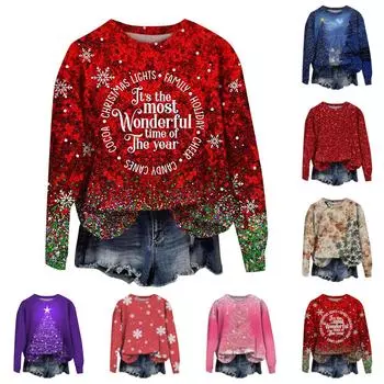 Женские осенне-зимние топы, женская толстовка с длинными рукавами, повседневные флисовые топы с круглым вырезом, свободный крой, половер XXXL красный