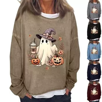 Женские осенне-зимние топы, женская толстовка с длинными рукавами, повседневные флисовые топы с круглым вырезом, свободный крой, половер XXL синий