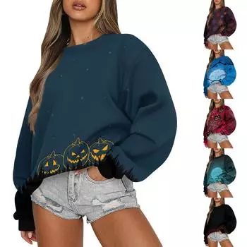 Женские осенне-зимние топы, женская толстовка с длинными рукавами, повседневные флисовые топы с круглым вырезом, свободный крой, половер L