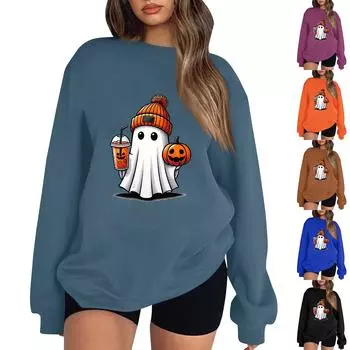 Женские осенне-зимние топы, женская толстовка с длинными рукавами, повседневные флисовые топы с круглым вырезом, свободный крой, половер XL синий