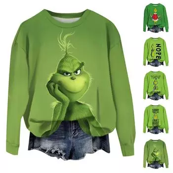 Женские осенне-зимние топы, женская толстовка с длинными рукавами, повседневные флисовые топы с круглым вырезом, свободный крой, половер S зелёный
