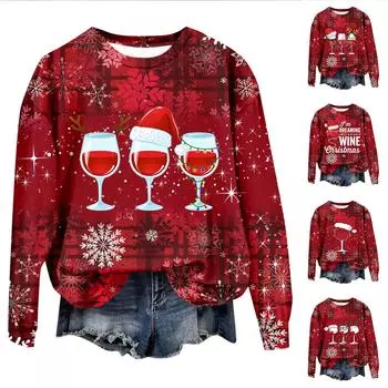 Женские осенне-зимние топы, женская толстовка с длинными рукавами, повседневные флисовые топы с круглым вырезом, свободный крой, половер XXXL красный