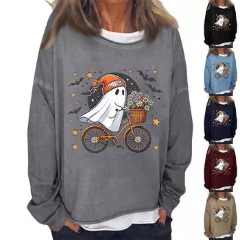 Женские осенне-зимние топы, женская толстовка с длинными рукавами, повседневные флисовые топы с круглым вырезом, свободный крой, половер XL синий