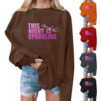 Женские осенне-зимние топы, женская толстовка с длинными рукавами, повседневные флисовые топы с круглым вырезом, свободный крой, половер M чёрный