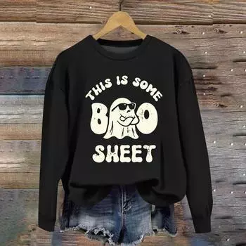 Женские осенне-зимние топы, женская толстовка с длинными рукавами, повседневные флисовые топы с круглым вырезом, свободный крой, половер M чёрный