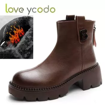 Женские осенне-зимние удобные ботинки Marton из натуральной кожи, модные кожаные ботинки для девочек-студенток 40 чёрный