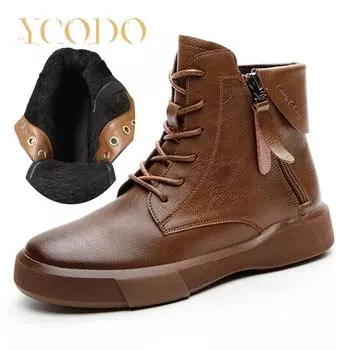 Женские осенне-зимние винтажные ботильоны из натуральной кожи на плоской подошве с бархатом, удобные зимние ботинки из натуральной кожи для девочек и студентов 43