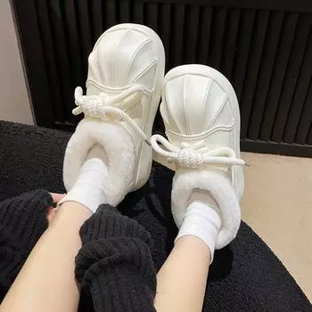 Женские осенне-зимние водонепроницаемые и мягкие теплые зимние ботинки 36 слоновая кость