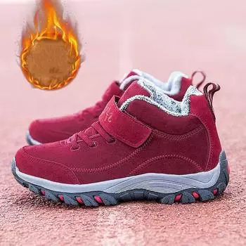 Женские осенне-зимние высокие мягкие зимние ботинки для среднего и пожилого возраста, легкие однотонные прогулочные ботинки 41 красный