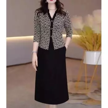 Женские осенние элегантные платья с V-образным вырезом, с принтом, на пуговицах, пэчворк, на молнии, темпераментные платья 3XL