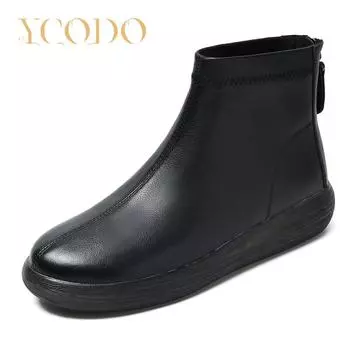 Женские осенние и зимние ботильоны, модные и удобные студенческие ботинки на мягкой подошве для девочек 41 чёрный