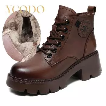 Женские осенние и зимние ботинки Marton из натуральной кожи, ботинки для шитья с ручным переплетом 40