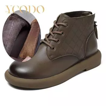 Женские осенние и зимние кожаные ботильоны, повседневные и удобные студенческие ботинки Marton для девочек 40