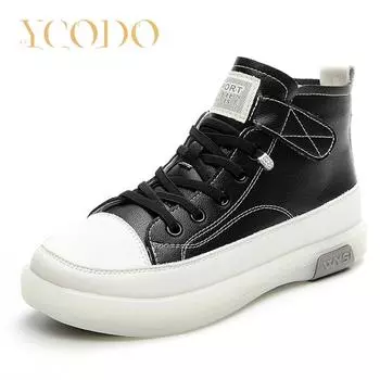 Женские осенние и зимние кожаные повседневные удобные ботильоны на плоской подошве 42 чёрный