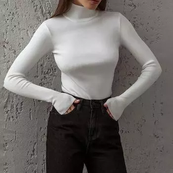 Женские осенние и зимние нижние рубашки, новые полуводолазки, элегантная одежда, тонкие и теплые, внутренние свитера с длинными рукавами S